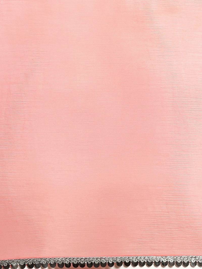 pink pink sequinned border saree