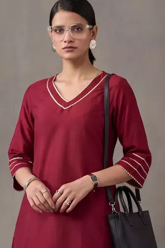 women regular gotta patti kurta with farshi salwar