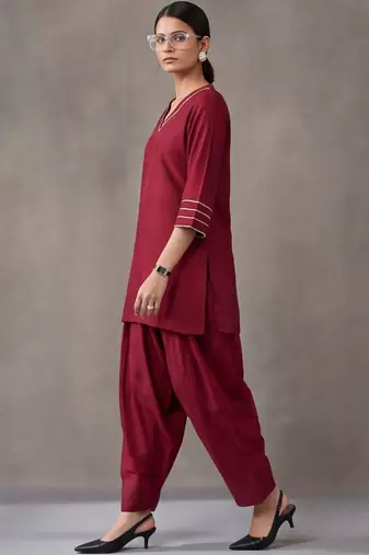 women regular gotta patti kurta with farshi salwar