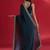 blue sequinned satin saree