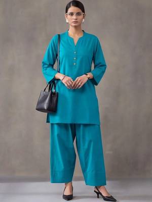 women regular cotton kurta with farshi salwar 1