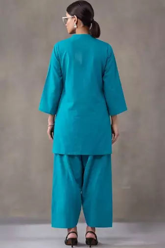 women regular cotton kurta with farshi salwar