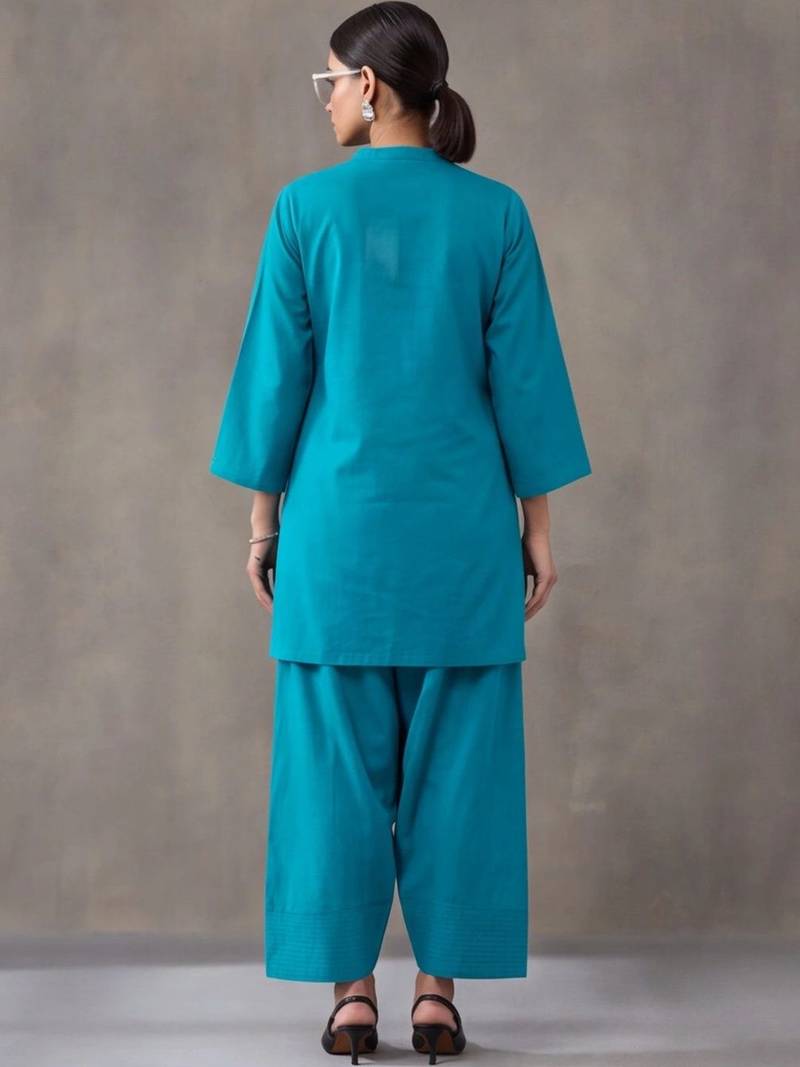 women regular cotton kurta with farshi salwar