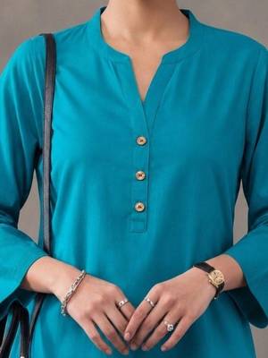 women regular cotton kurta with farshi salwar 4