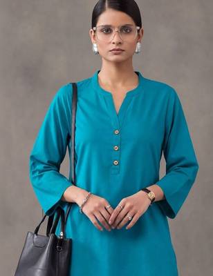 women regular cotton kurta with farshi salwar 5