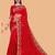 red floral embroidered net saree
