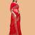 red floral embroidered net saree