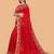 red floral embroidered net saree