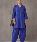 women regular cotton kurta with farshi salwar