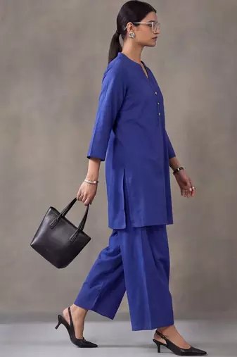 women regular cotton kurta with farshi salwar