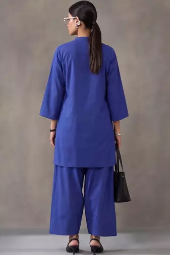 women regular cotton kurta with farshi salwar