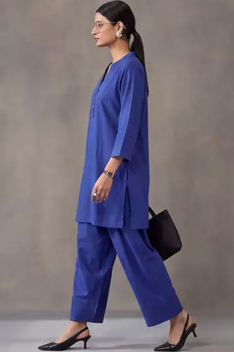 women regular cotton kurta with farshi salwar