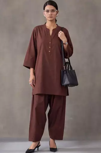 women regular cotton kurta with farshi salwar