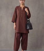 women regular cotton kurta with farshi salwar