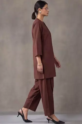 women regular cotton kurta with farshi salwar