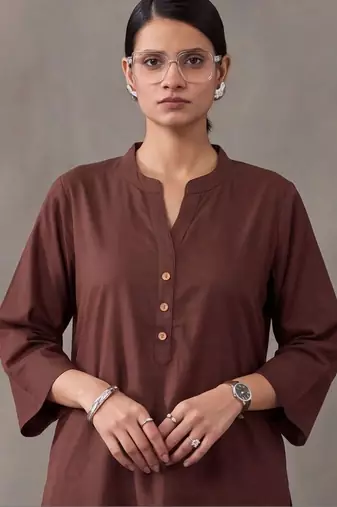 women regular cotton kurta with farshi salwar
