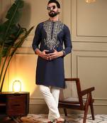 White armani lachko embroidery sequence work premium designer kurta pajama