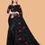 black floral embroidered net saree