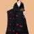 black floral embroidered net saree