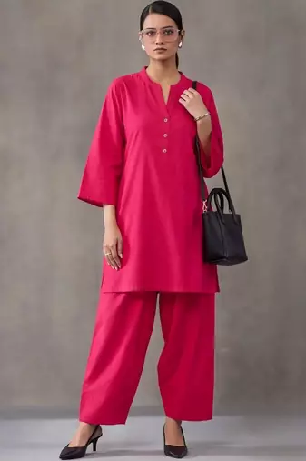 women regular cotton kurta with farshi salwar