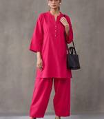 women regular cotton kurta with farshi salwar