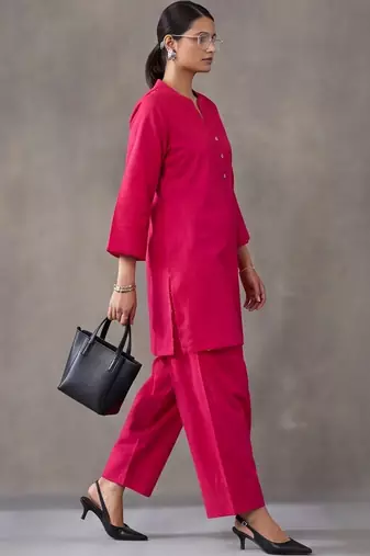 women regular cotton kurta with farshi salwar