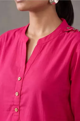 women regular cotton kurta with farshi salwar