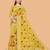 yellow floral embroidered net saree