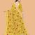 yellow floral embroidered net saree