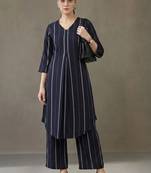 women striped regular kurta with palazzos