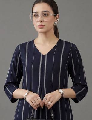 women striped regular kurta with palazzos 2