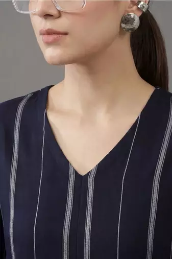 women striped regular kurta with palazzos