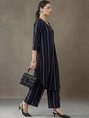 women striped regular kurta with palazzos 6