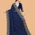 navy_blue floral embroidered net saree