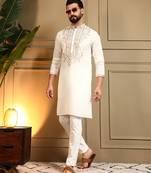 Black royal silk embroidery sequence work premium designer kurta pajama