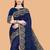 navy_blue floral embroidered net saree