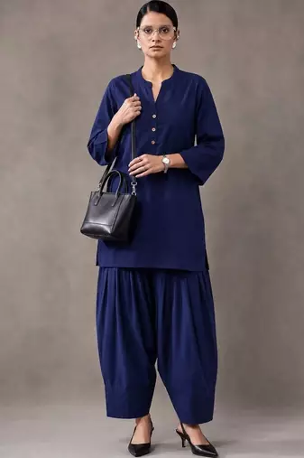 women regular cotton kurti with farshi salwar