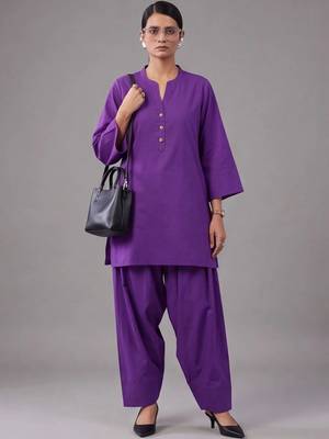 women regular cotton kurta with farshi salwar 1