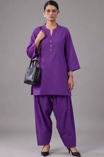 women regular cotton kurta with farshi salwar
