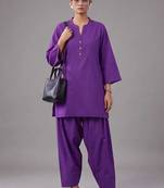 women regular cotton kurta with farshi salwar