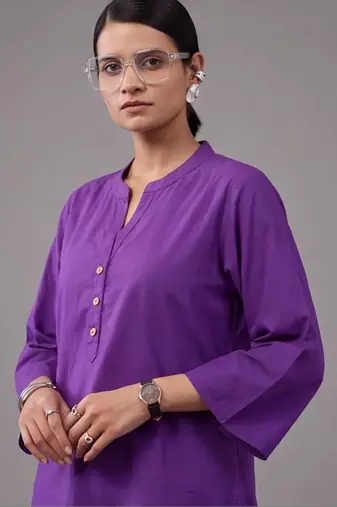 women regular cotton kurta with farshi salwar