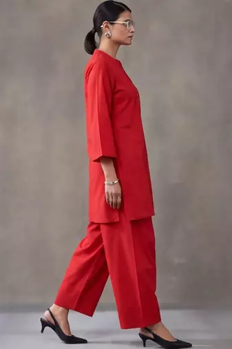 women regular cotton kurta with farshi salwar
