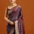 maroon ethnic motifs woven design zari banarasi saree with blouse