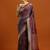 maroon ethnic motifs woven design zari banarasi saree with blouse