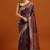 maroon ethnic motifs woven design zari banarasi saree with blouse