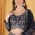 Deep Blue Double Net Hand Embroidered Lehenga Set