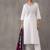 women embroidered thread work cotton kurta with trousers & with dupatta