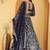 Deep Blue Double Net Hand Embroidered Lehenga Set