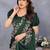 green ethnic motifs embroidered satin saree