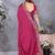 pink floral embroidered satin saree